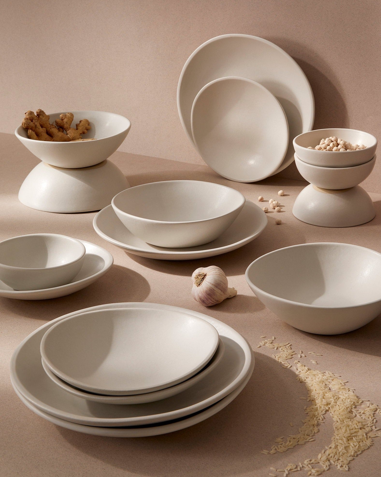 Dinner Plate Dinnerware Sets With Pasta Bowls Organic Shaped