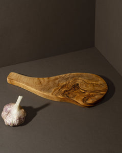 Natural Olive Wood Cheese Board | Organic Shape with Handle