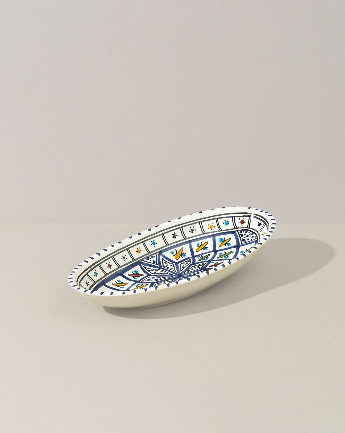 Ceramic Hand Painted Decorative Oval Plate | Terrata Collection