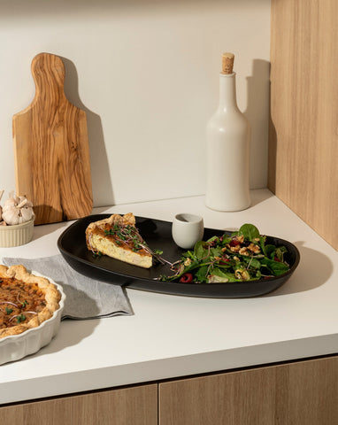 Ensemble plat de service, Bol et set en bois d'olivier