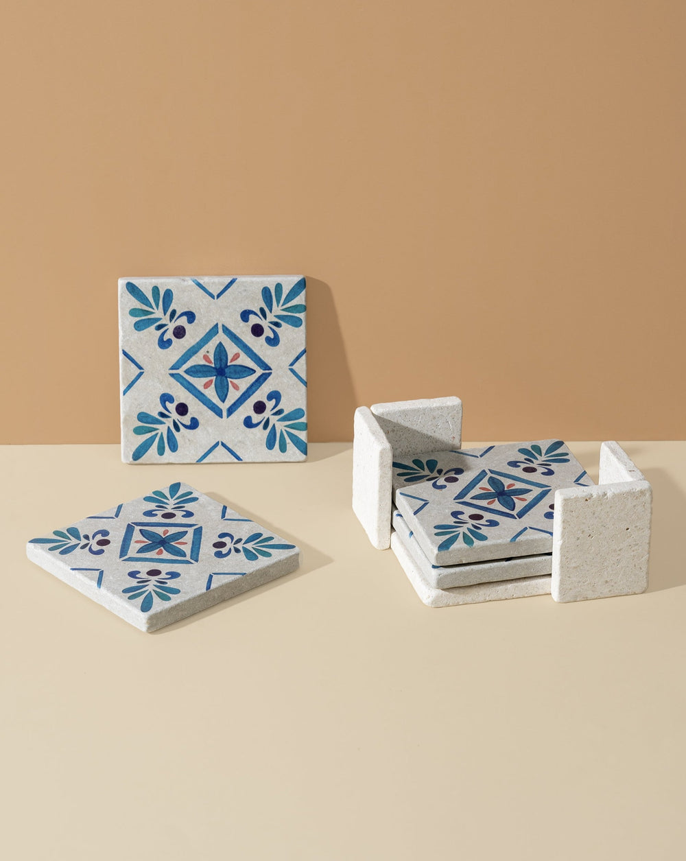Sous-verres en marbre Malaga | Ensemble de 4