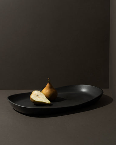Ensemble plat de service, Bol et set en bois d'olivier