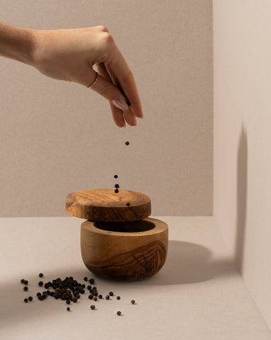 Boite à Épices en Bois d'Olivier