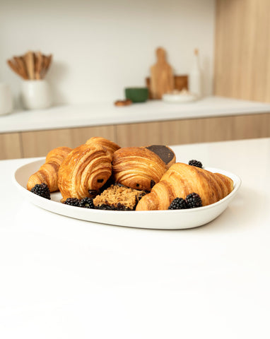 Ensemble plat de service, Bol et set en bois d'olivier