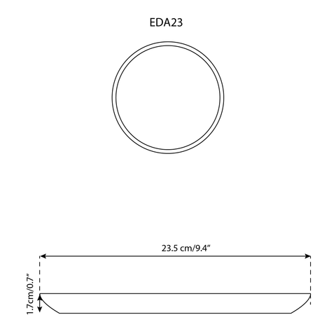 Assiette plate à salad en grès | 23.5 cm