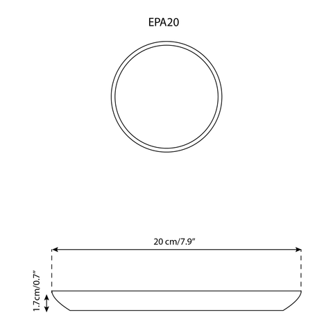 Stoneware Flat Dessert Plate | Epa 7.9"