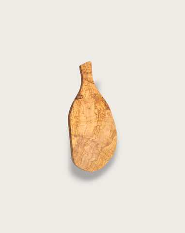 Natural Olive Wood Cheese Board | Organic Shape with Handle