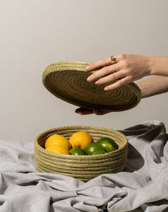 Natural Halfa Basket with Cover